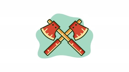 cute axe animation icon video design