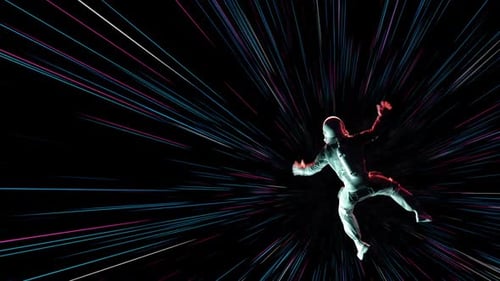 Astronaut With neon laser Lights - 1080p