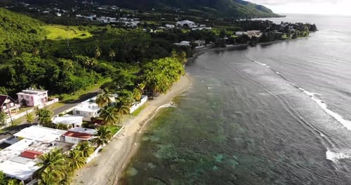 Drone footage while flying over a beach in the southeast part of Puerto Rico.