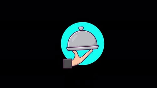 Vidéo d'animation sur une cloche de service à la main - Transparente