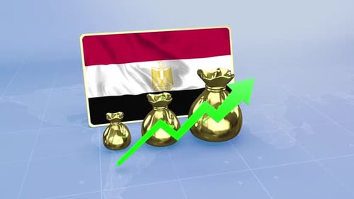Egypt Economy Growth with Rising Green Arrow Financial Economic Data Infographics