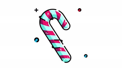 Candy animated icon. Motion graphic animation christmas themed