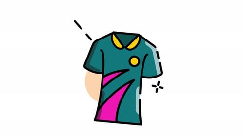 Animated T-Shirt Clothing Icon Flat Design Graphic