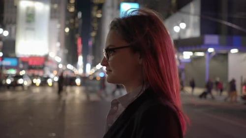 Happiness Lifestyle Portrait Of Young Woman Enjoying City Life