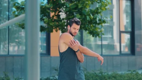Young Man Exercising Outside