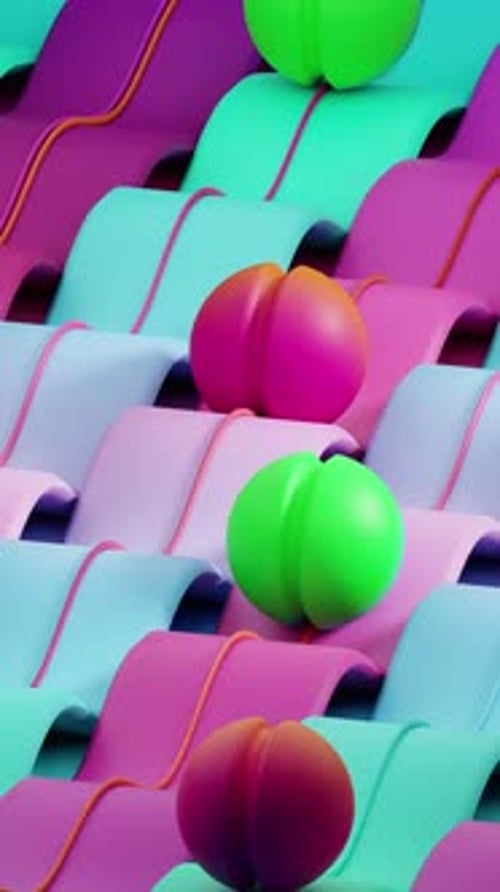 Trendiger, erstaunlicher vertikaler abstrakter, befriedigender 3D-Animationsloop