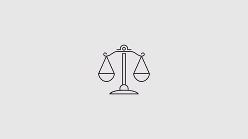 Animated Minimalist Balance Scale Icon For Justice