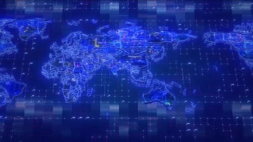 3D Glass Map Background 4k