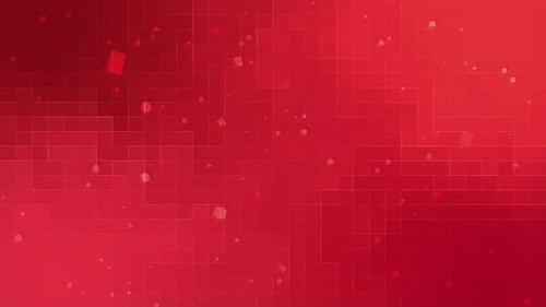 Abstract Red Grid Background with Digital Particle Animation