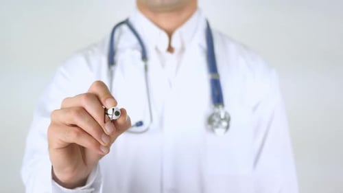 Hygiene Doctor Writing on Glass
