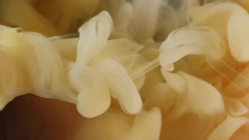 Swirling Yellow Plumes Abstract Liquid Background