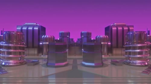 Futuristic Abstract Metallic Circuit Board Technology Animation