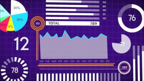 Animated Corporate Data HUD Interface Display