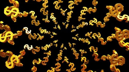 Goldene Dollar-Dekoration