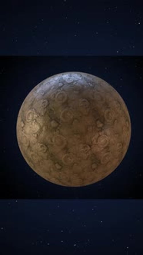 Realistic 3D Render Of The Moon Surface With Craters In Deep Space Stars Background Vertical