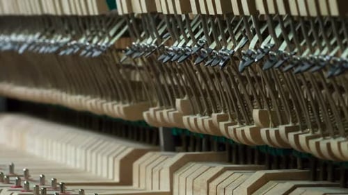 Piano Inner Mechanical Movement Close Up