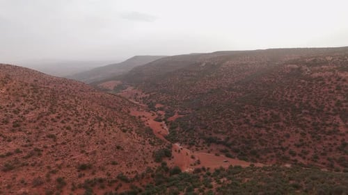 Red Rock Canyon Valley Stunning Desert Hills Landscape Aerial View