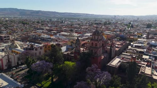 4K Aerial Drone Footage of San Francisco Temple in San Luis Potosi Mexico