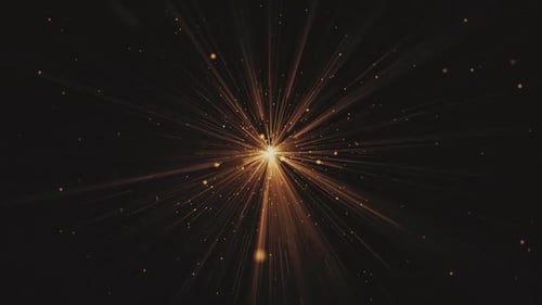 Abstract Golden Particle Light Rays Background Animation