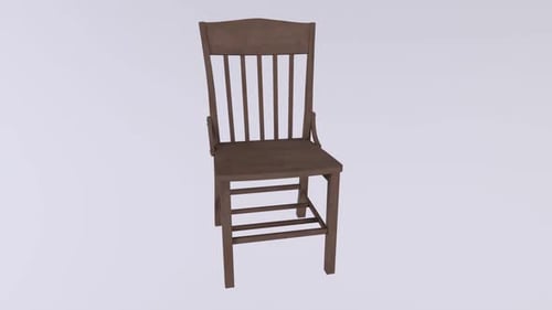 Wooden Chair 3d object rotating loop