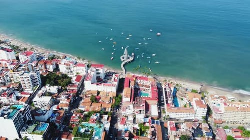 Flying Over Puerto Vallarta Pier, Mexico