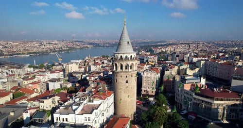 Blick auf den Galataturm Drohne Istanbul