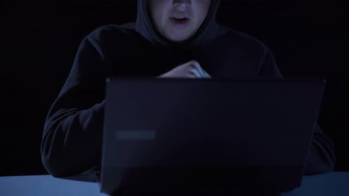 Hacker illegal crime, software.