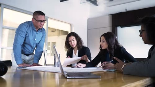 Manufacturing Plant Managers And Engineer Meeting In Conference Room