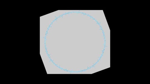 Interface-Kollektion: Kontinuierliche Hauptschleife einer grauen Leinwand mit einem Ring, der sich auf einem dunklen B im Uhrzeigersinn dreht