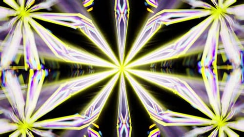 Kaleidoscope Pattern For Party Lights In Tube Vj Loop Background