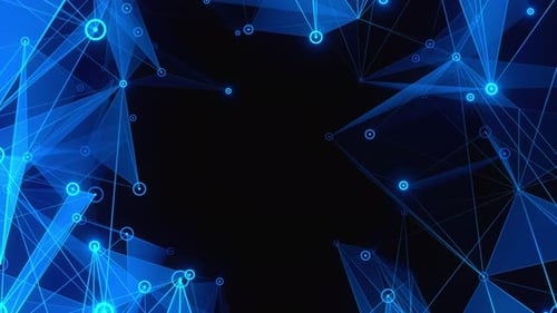 4K Technology Network loop Background. Digital Nodes And Connection Path Data Tunnel.