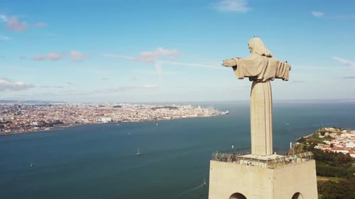 Drone Flying Around Monument Sanctuary of Christ the King