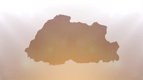 Geometric Pixel Map Reveal Animation with Glowing Light