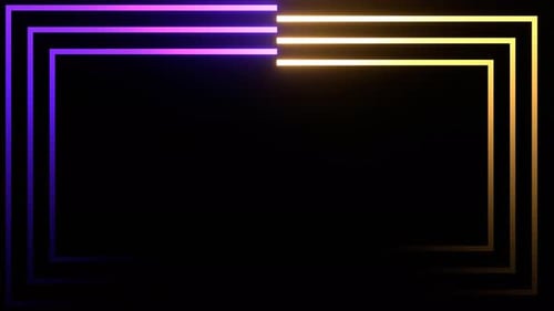 Violetter und gelber Neonrahmen-Hintergrund Vj Loop In 4K