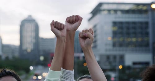 Group Raises Fists in Urban Protest