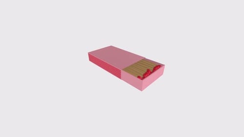 3D Pink Matchbox Opening and Closing Animation