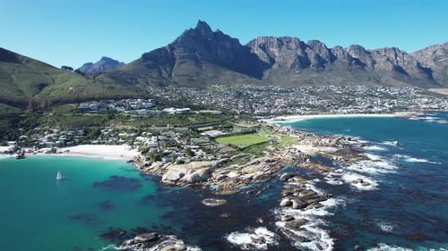 Aerial View of Clifton Beach in Cape Town Western Cape South Africa