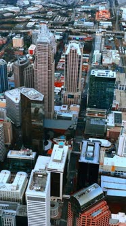 Panorama of Charlotte, North Carolina, USA from aerial view. Modern American city