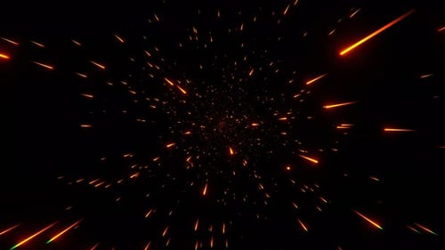 Boucle VJ de fond de vol interstellaire futuriste orange Hyperjump en 4K
