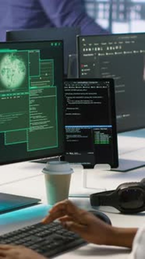 Vertical Video Data Center Coworkers Seeing Security Breach