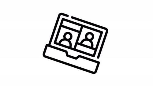 Animated Flat Design Laptop Video Call Icon
