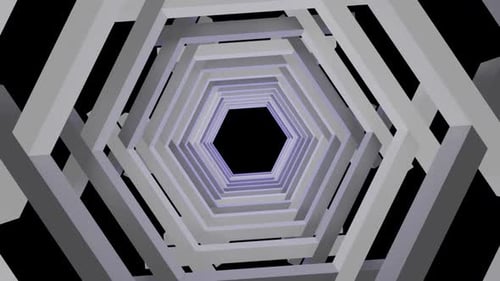 Explore a Mesmerizing Geometric Tunnel of Moving Shapes in Vibrant Colors