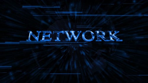 Futuristic Blue Network Digital Text Animation
