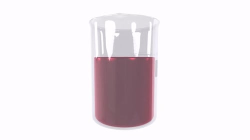 100 Ml Science Glass rotation in loop on white background