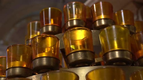 Small candles that burn and make a nice view from that angle of this footage.