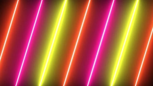 Abstract Glowing Neon Lines Loop Background
