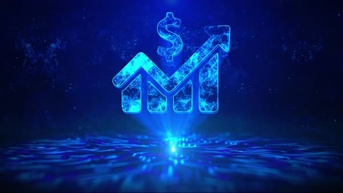 Financial Graph Text with HUD Rotation Digital Technology Interface Sci Fi Hologram Cyberspace