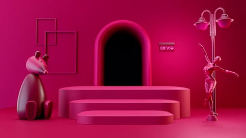 Viva Magenta Color Abstract Loop Stage II