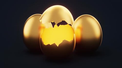 Luxurious Golden Egg Hatching Light Reveal Intro