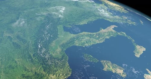 Satellite view of the Alps
